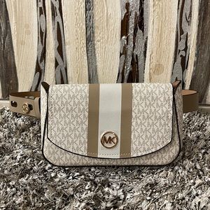 MICHAEL KORS Women's Signature Striped Fanny Pack NEW!